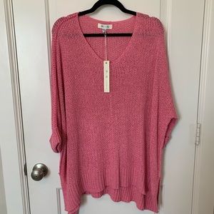 NWT She + Sky open weave spring sweater - one size
